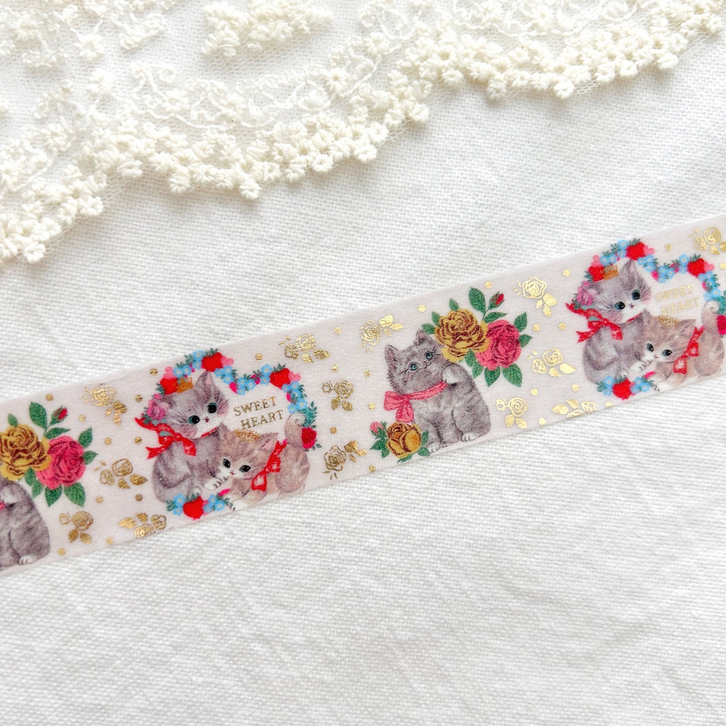 Shinzi Katoh Washi Tape - Rose Cat