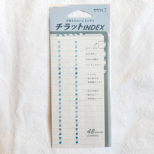 Midori Index Label - Numbers - Blue