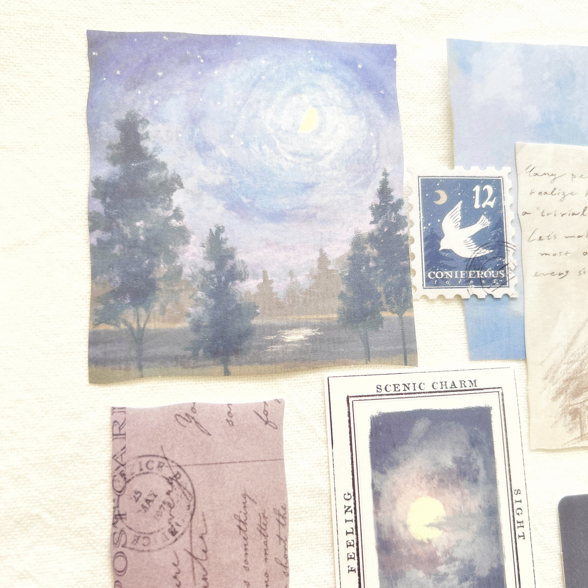 Mind Wave Landscape Flake Stickers - Moonlight