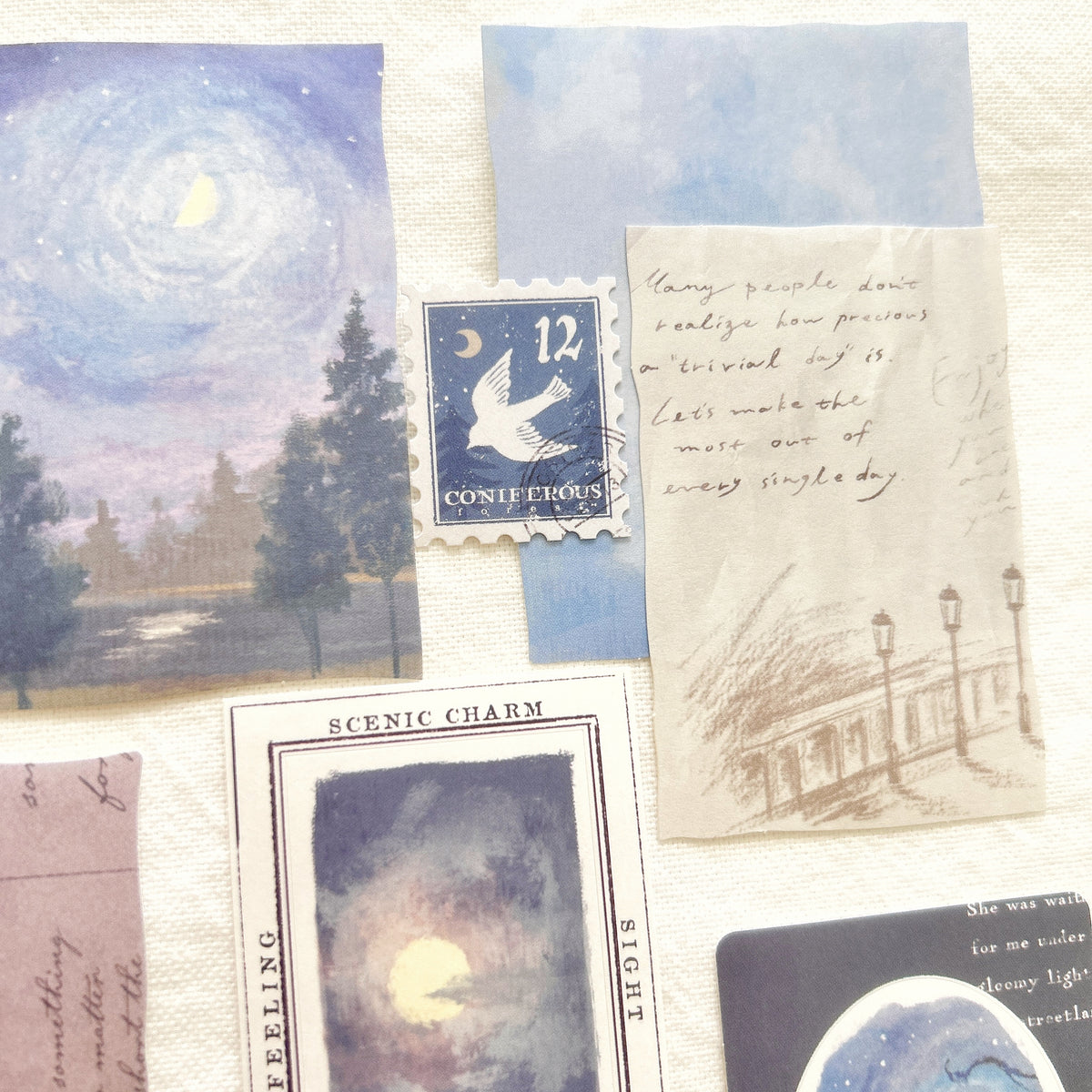 Mind Wave Landscape Flake Stickers - Moonlight