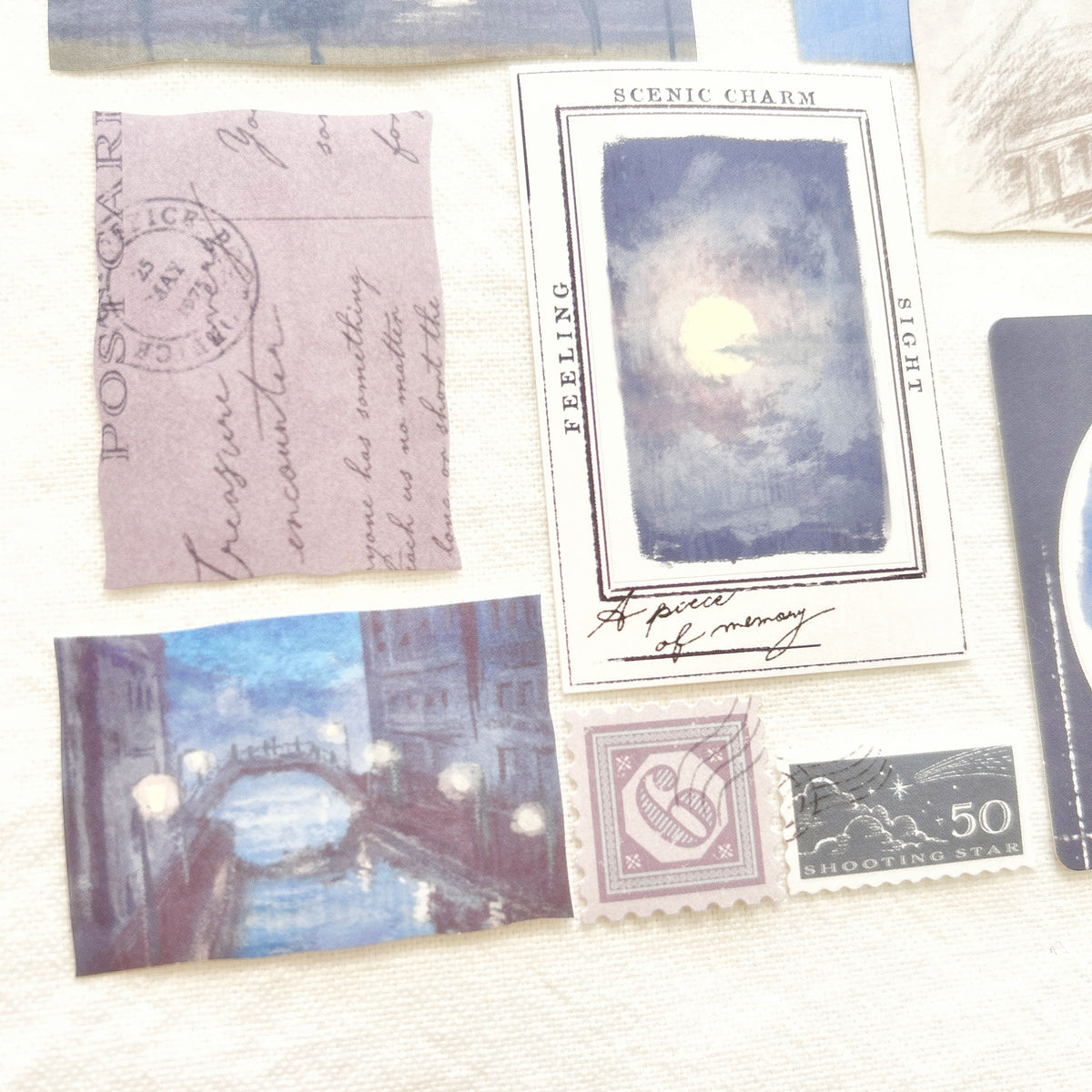Mind Wave Landscape Flake Stickers - Moonlight