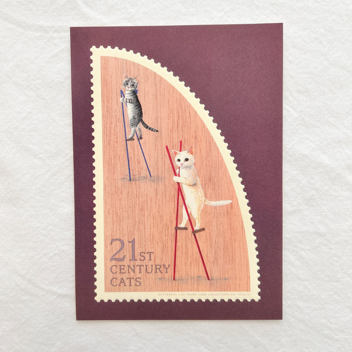 Pottering Cat Postcard - Stilts