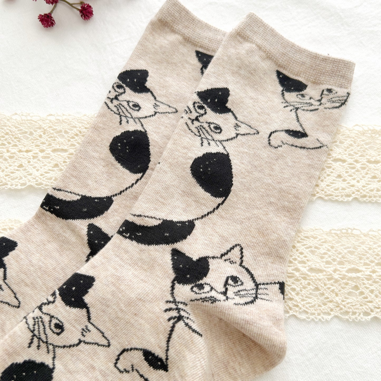 Matsuo Miyuki Cat Socks - Pumpkin