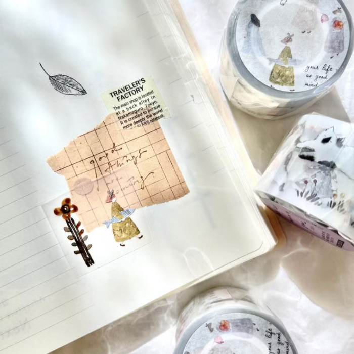 Pion matte PET tape titled 'Cat Girl,' featuring adorable illustrations of playful cat-themed designs, Japanese stationery perfect for adding a whimsical touch to planners, journals, and crafts.