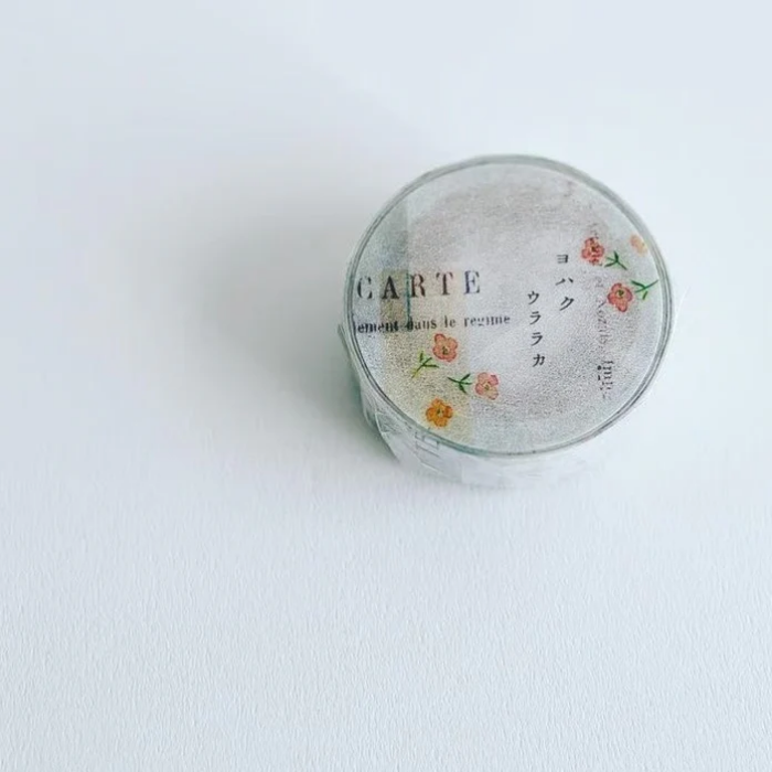 YOHAKU washi tape titled 'Uraraka' (Y-120), featuring soft, airy patterns in light, calming colors, Japanese stationery ideal for adding a gentle, tranquil touch to planners, journals, and crafts.