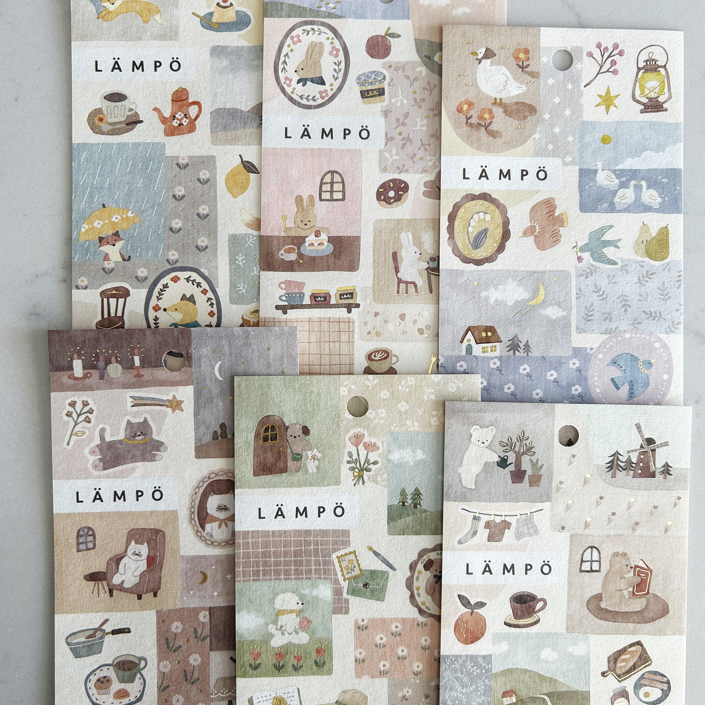 Mind Wave Lampo sticker sheet. Ideal for decorating journals, planners, scrapbooks, and letters, these stickers add a touch of nighttime charm and feline enchantment to any project.