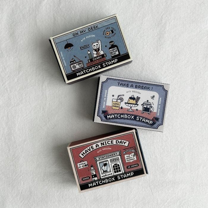 eric x SANBY Matchbox Stamp Set -  is a delightful themed set that brings the cozy charm  into your journaling crafting.