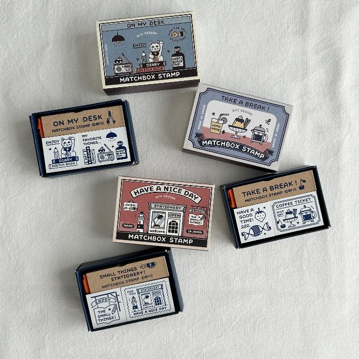 eric x SANBY Matchbox Stamp Set -  is a delightful themed set that brings the cozy charm  into your journaling crafting.