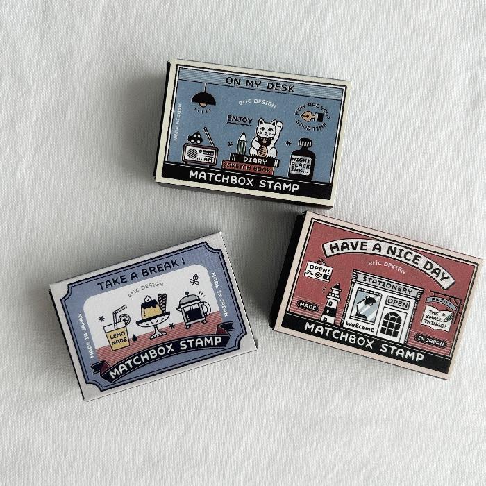 eric x SANBY Matchbox Stamp Set -  is a delightful themed set that brings the cozy charm  into your journaling crafting.