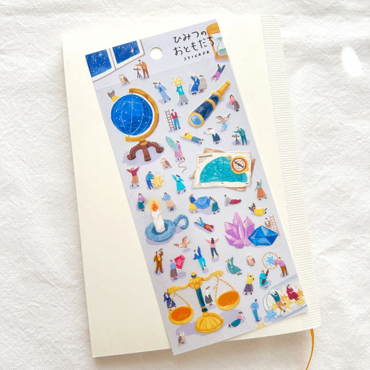Pack of cute colorful decorative stickers with various astronomy themed illustrations 
