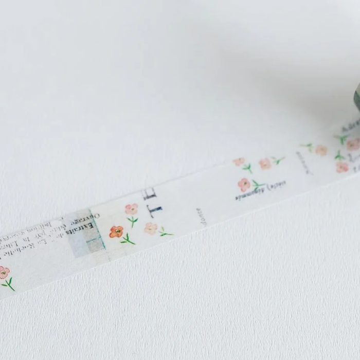 YOHAKU washi tape titled 'Uraraka' (Y-120), featuring soft, airy patterns in light, calming colors, Japanese stationery ideal for adding a gentle, tranquil touch to planners, journals, and crafts.