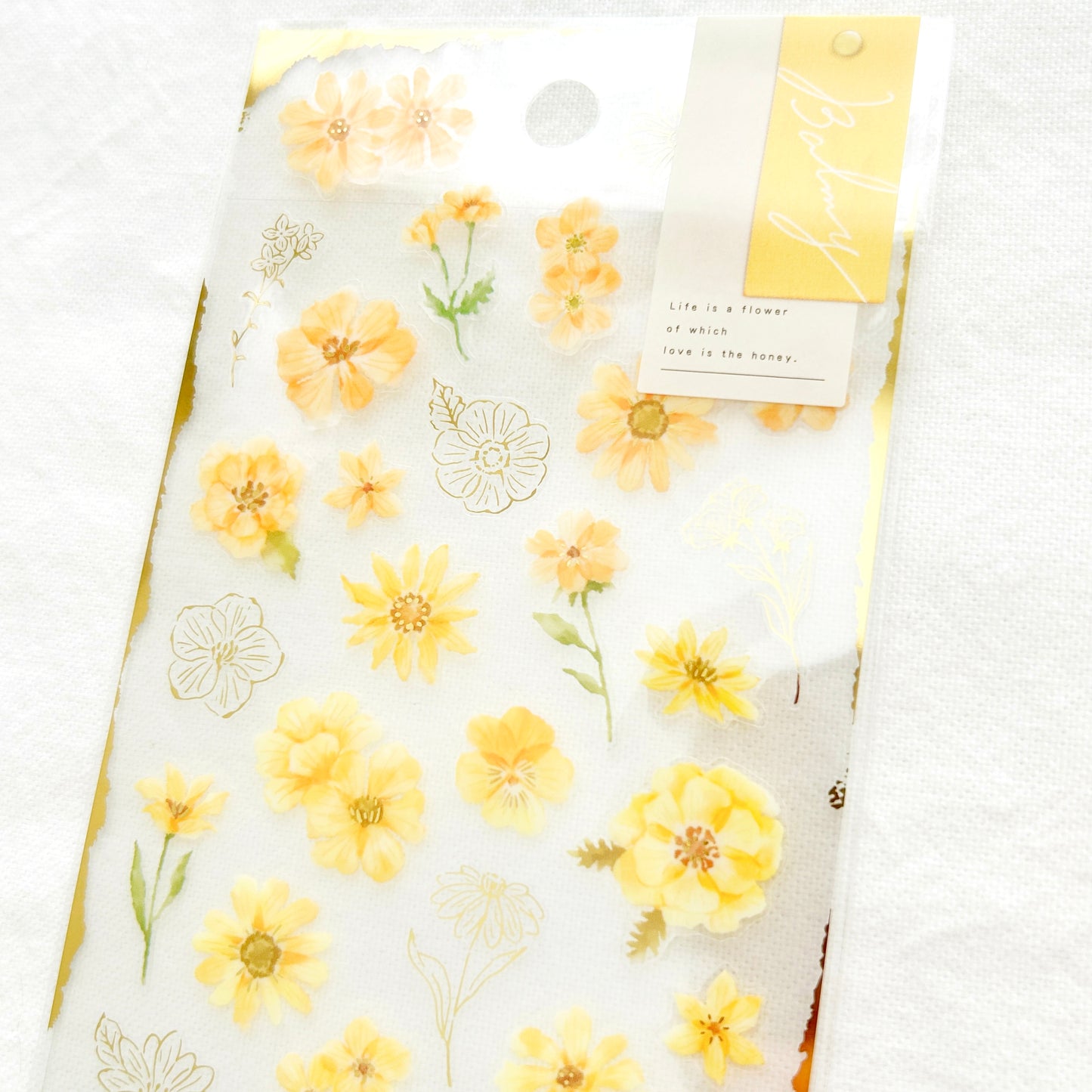 Sticker sheet of cheerful orange and yellow flowers
