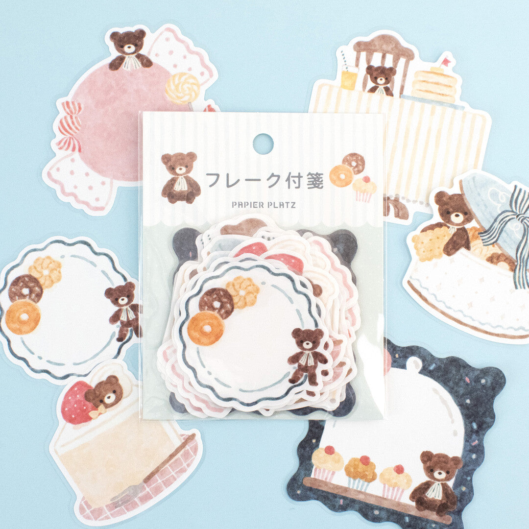 Papier Platz Nakauchi Waka Flake Sticky Notes - Bear and Sweets