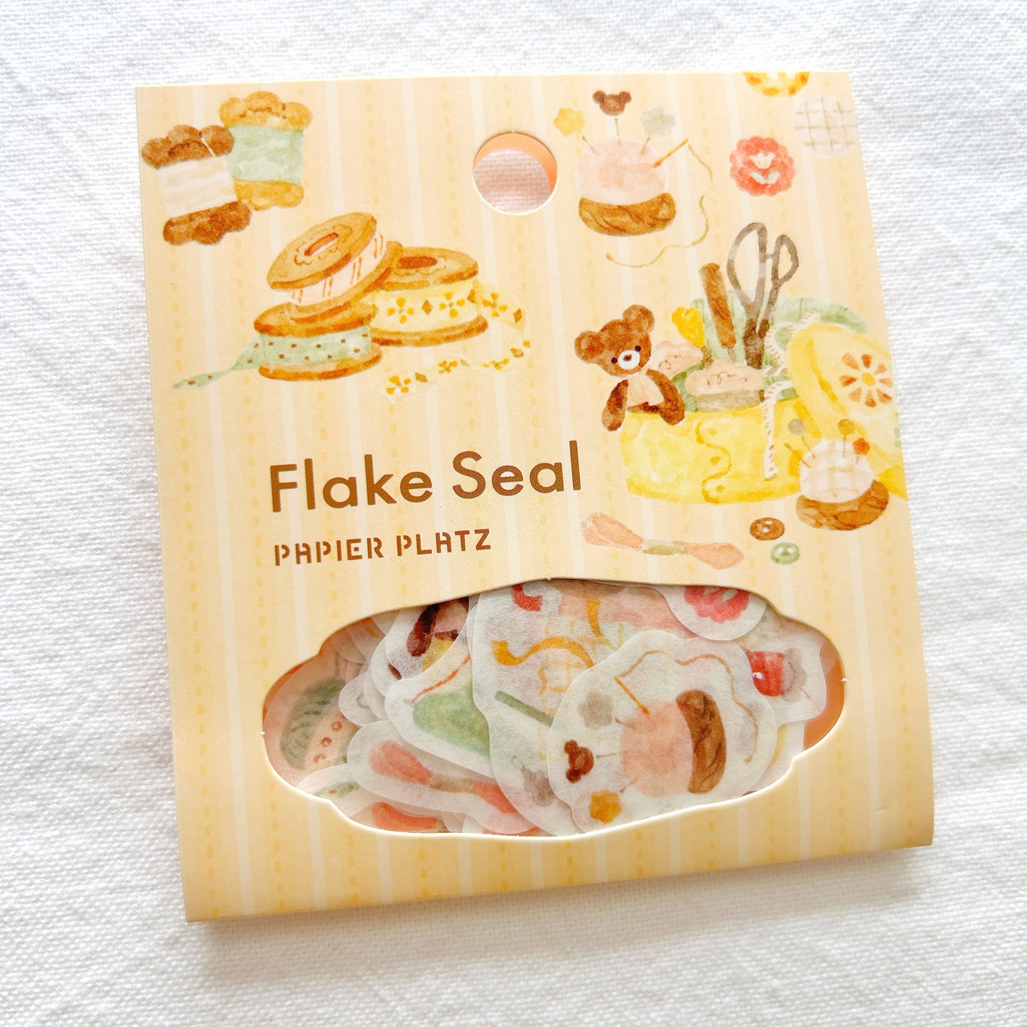 Papier Platz Gold Foil Flake Sticker - Bear and Sewing (53-030)