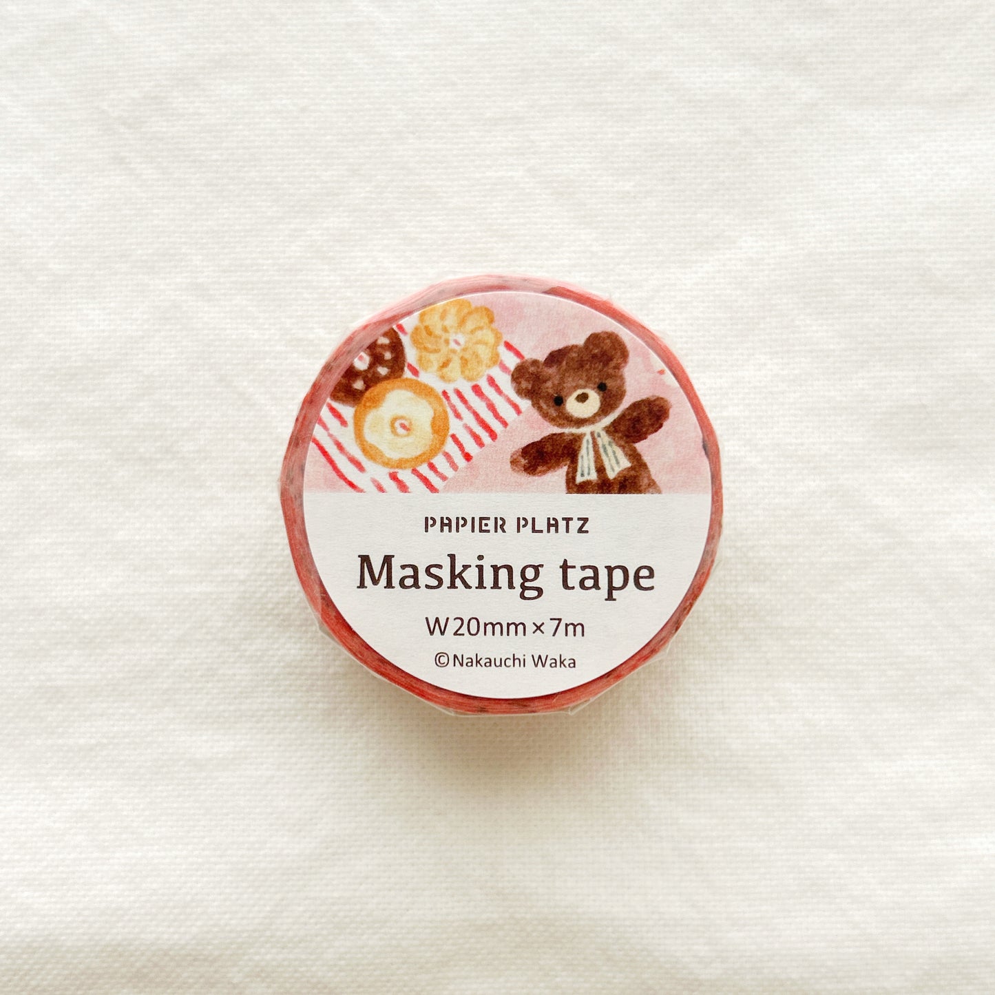 Masking tape with a teddy bear design and pastries