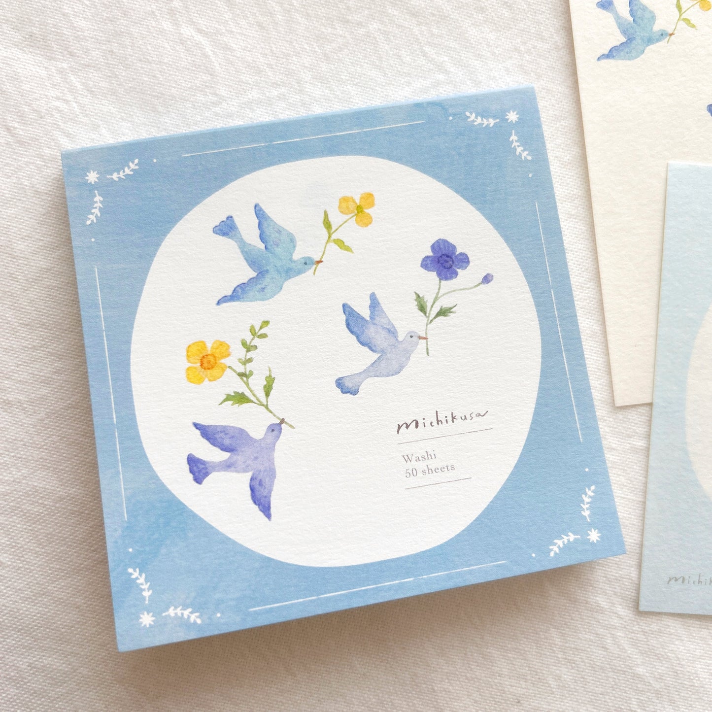 Michikusa Memo Pad - Blue Birds