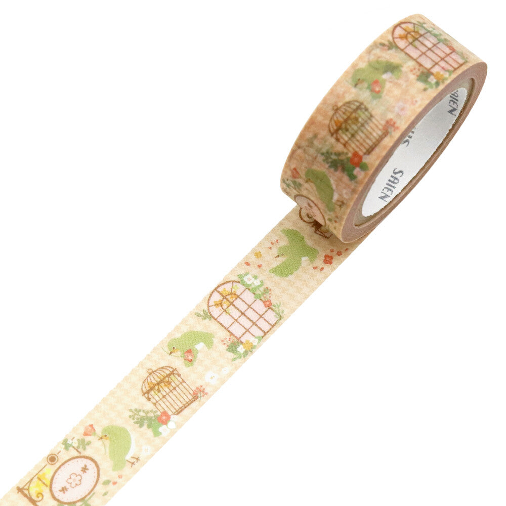 Saien Washi Tape - Bird and Flower