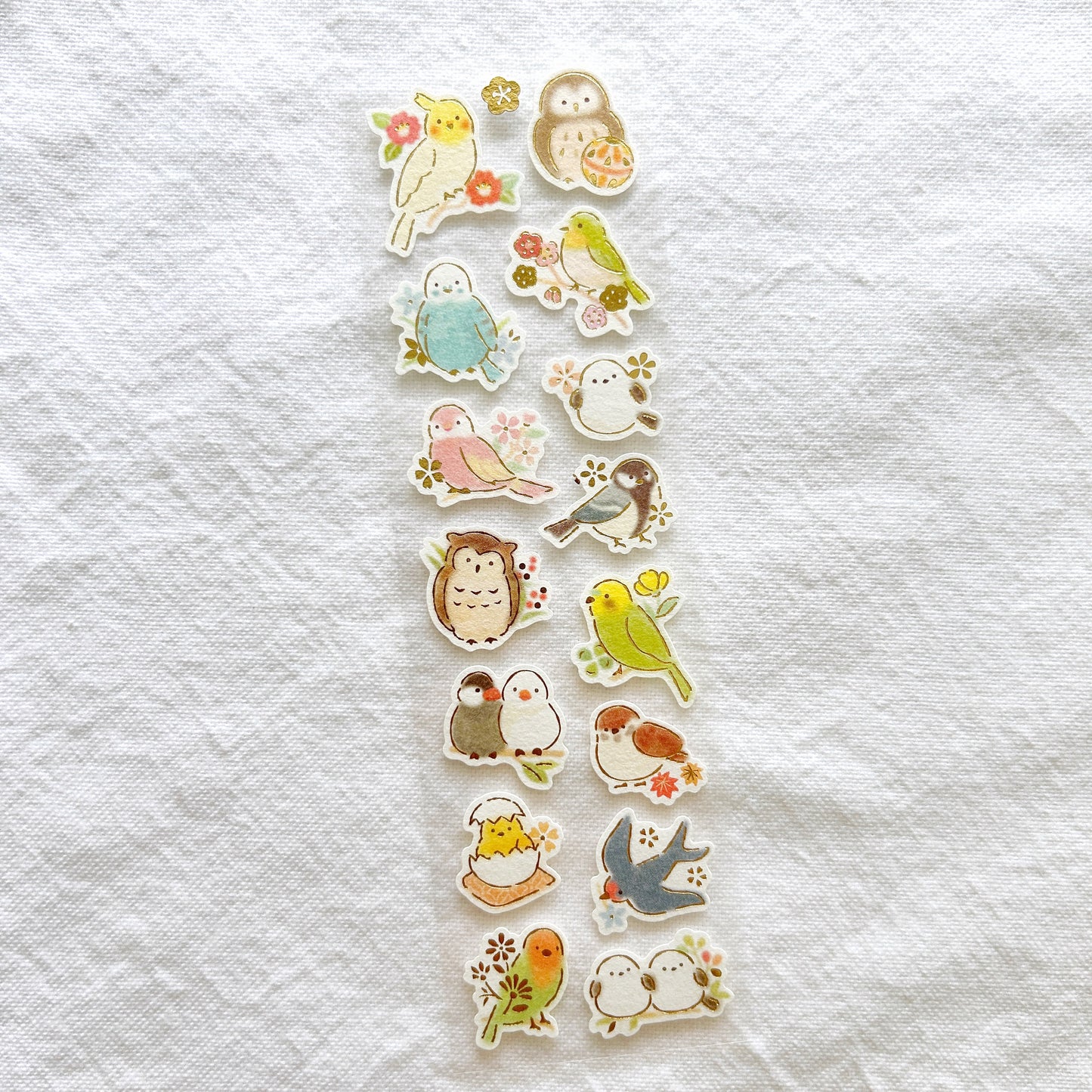 NB Gold Foil Stickers - Birds