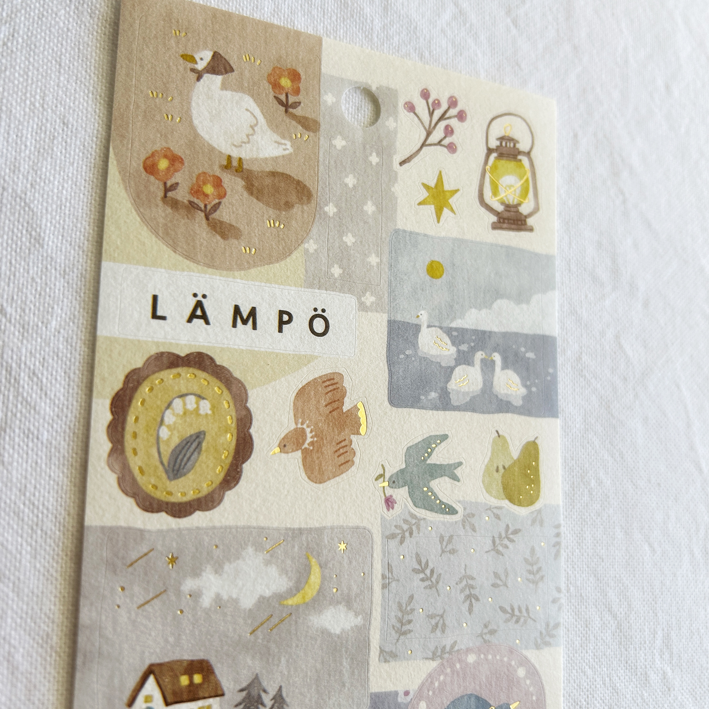 Mind Wave Lampo - Birds and The Starry Night Sky sticker sheet.  Perfect for adding a touch of nighttime magic to journals, planners, and scrapbooks.