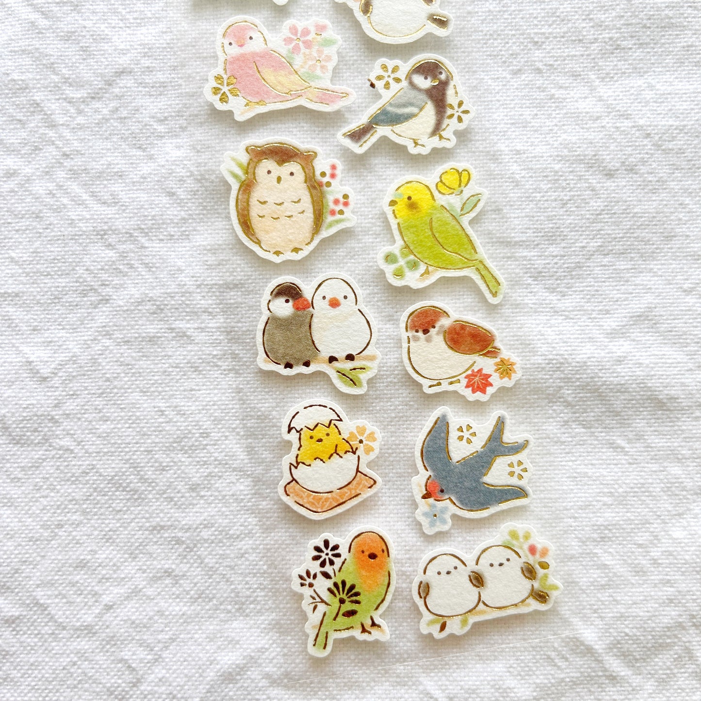 NB Gold Foil Stickers - Birds