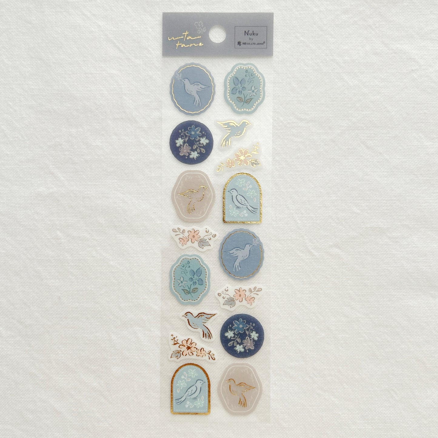 Nuku Gold Foil Washi Stickers - A Bird's Call