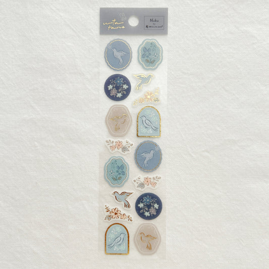 Nuku Gold Foil Washi Stickers - A Bird's Call