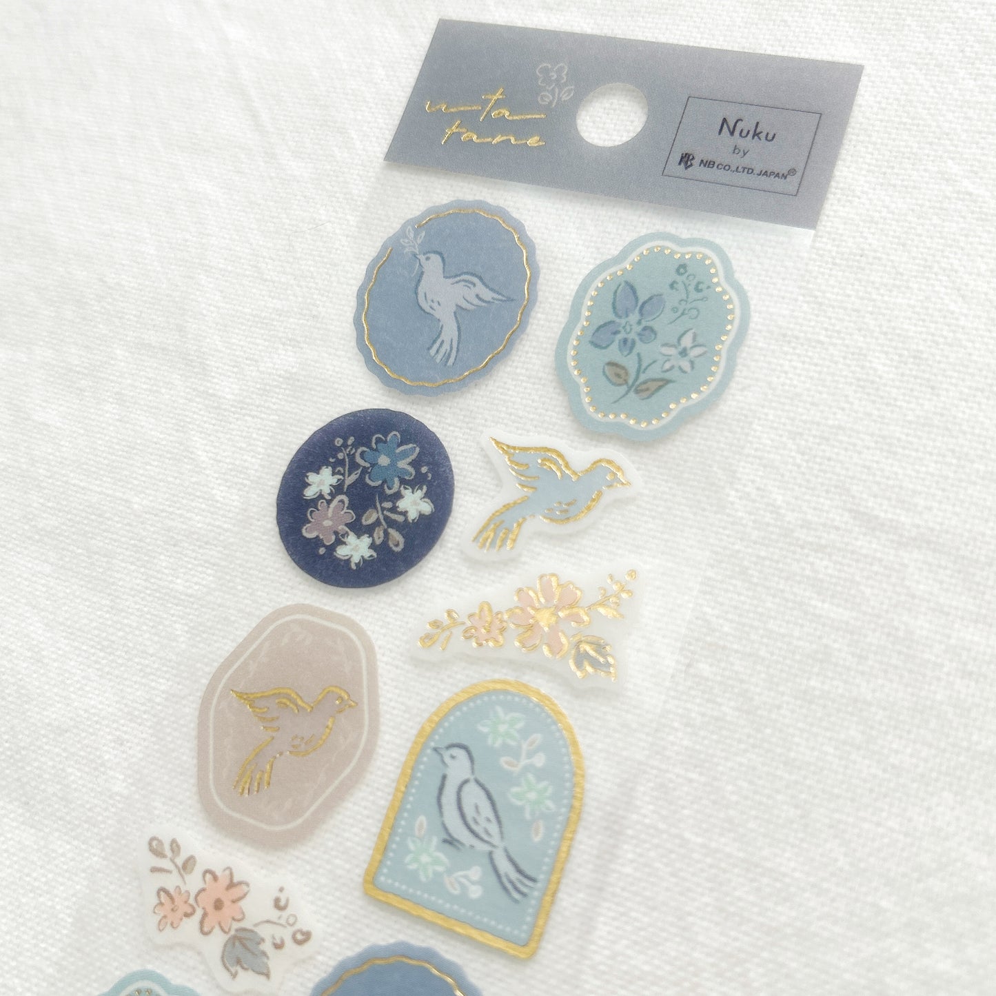 Nuku Gold Foil Washi Stickers - A Bird's Call
