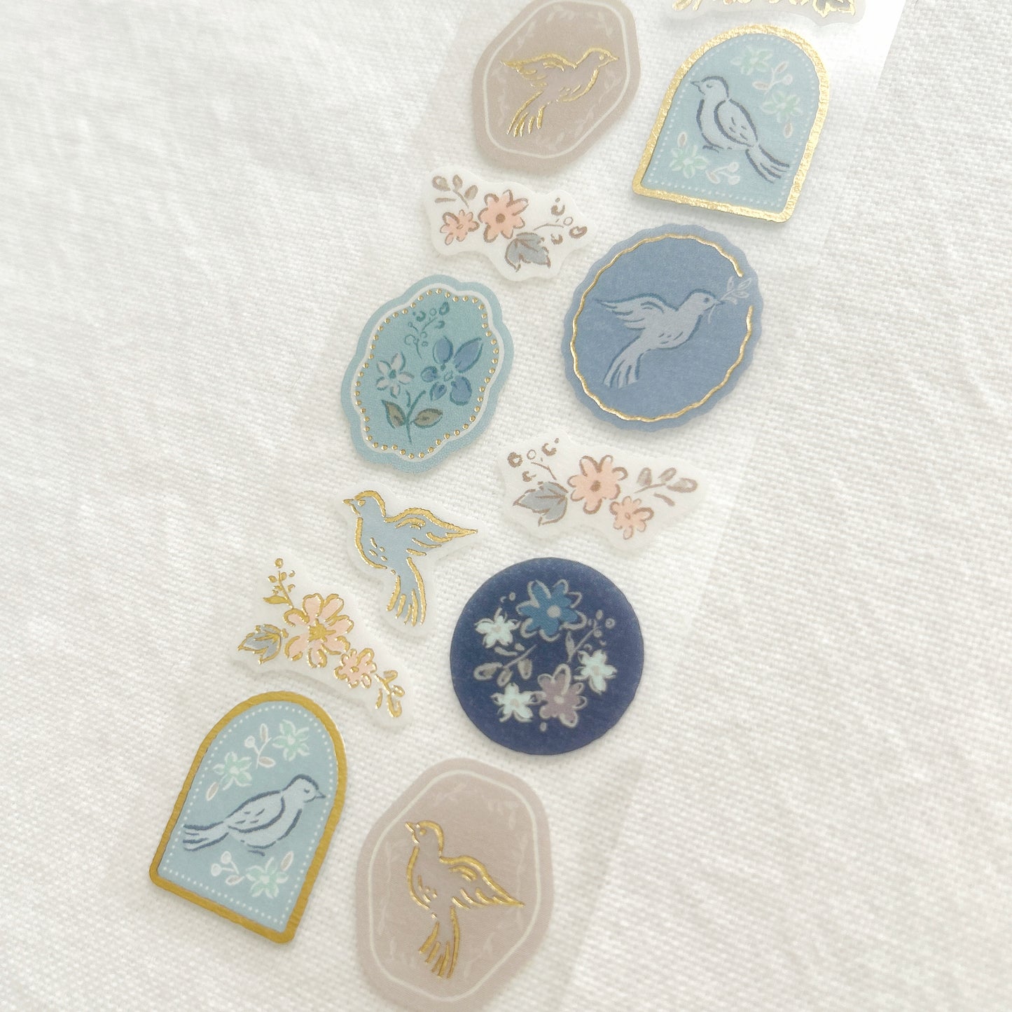 Nuku Gold Foil Washi Stickers - A Bird's Call
