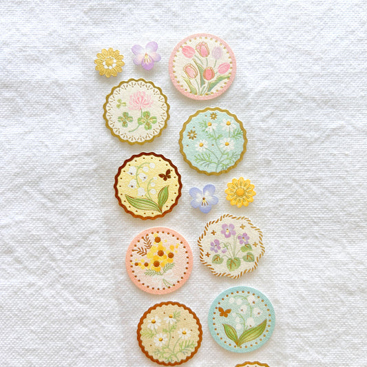 NB Gold Foil Stickers - Delicate Blooms