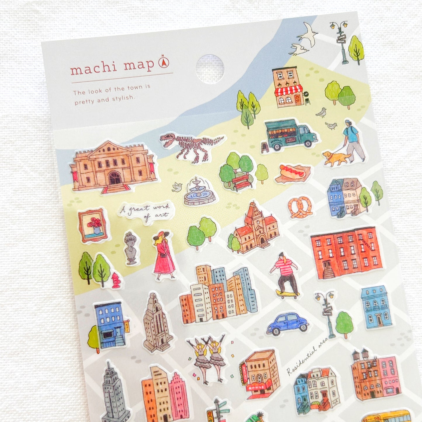 Mind Wave Town Map Stickers - Blue City