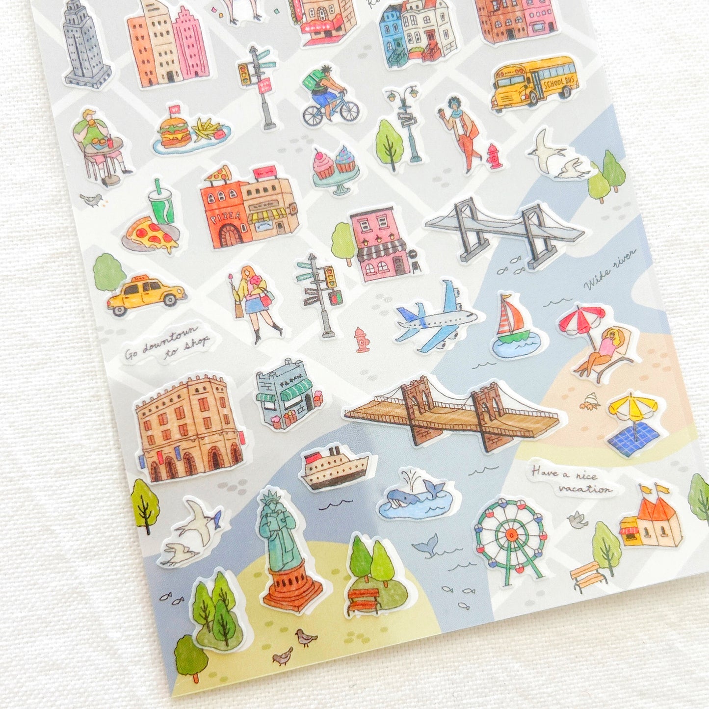 Mind Wave Town Map Stickers - Blue City