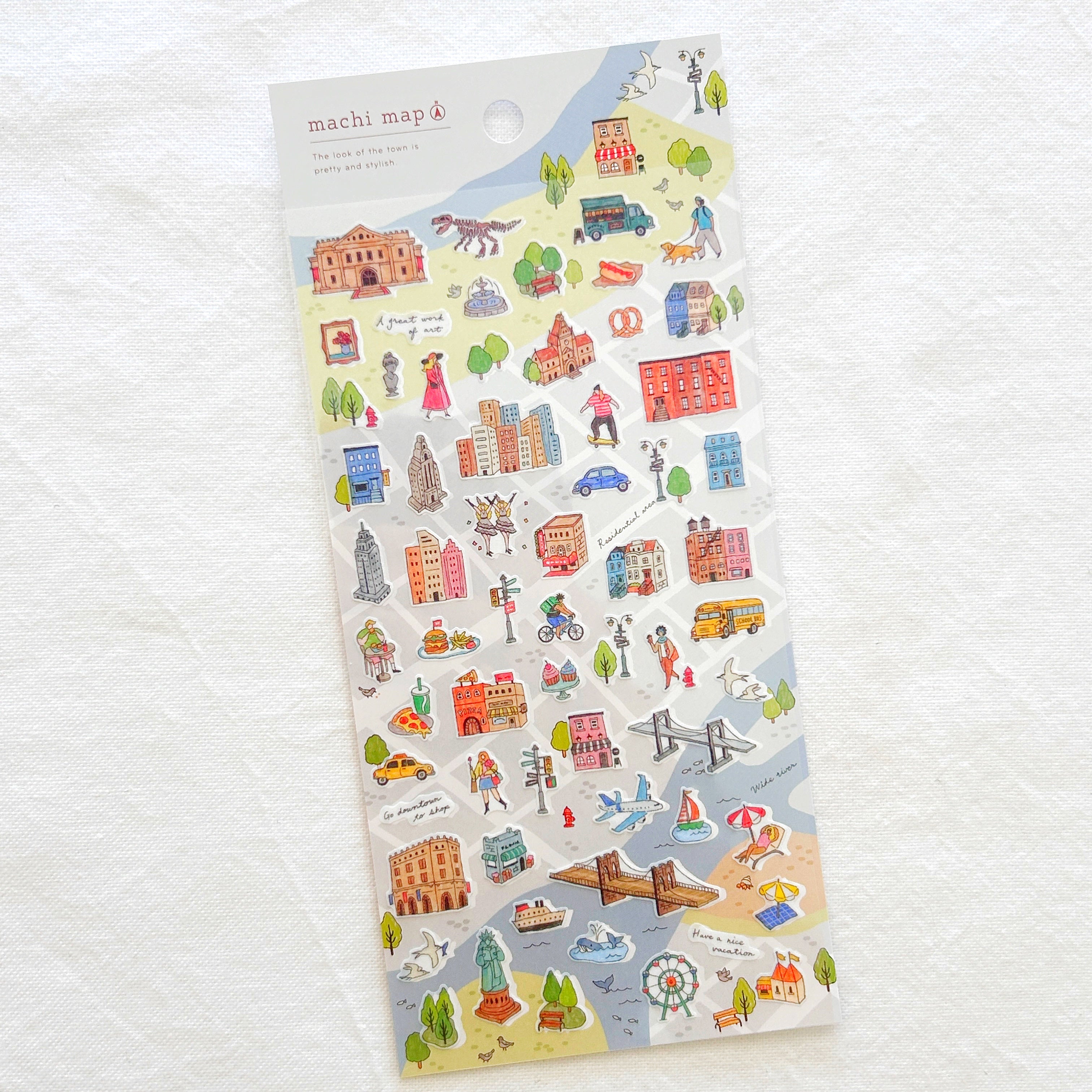 Mind Wave Town Map Stickers - Blue City – International Notes From Japan