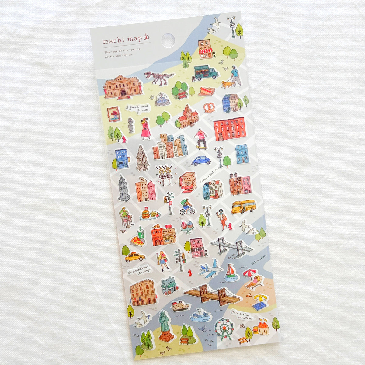 Blue W Map Sticker Mind Wave Town Map Stickers - Blue City – International Notes From Japan