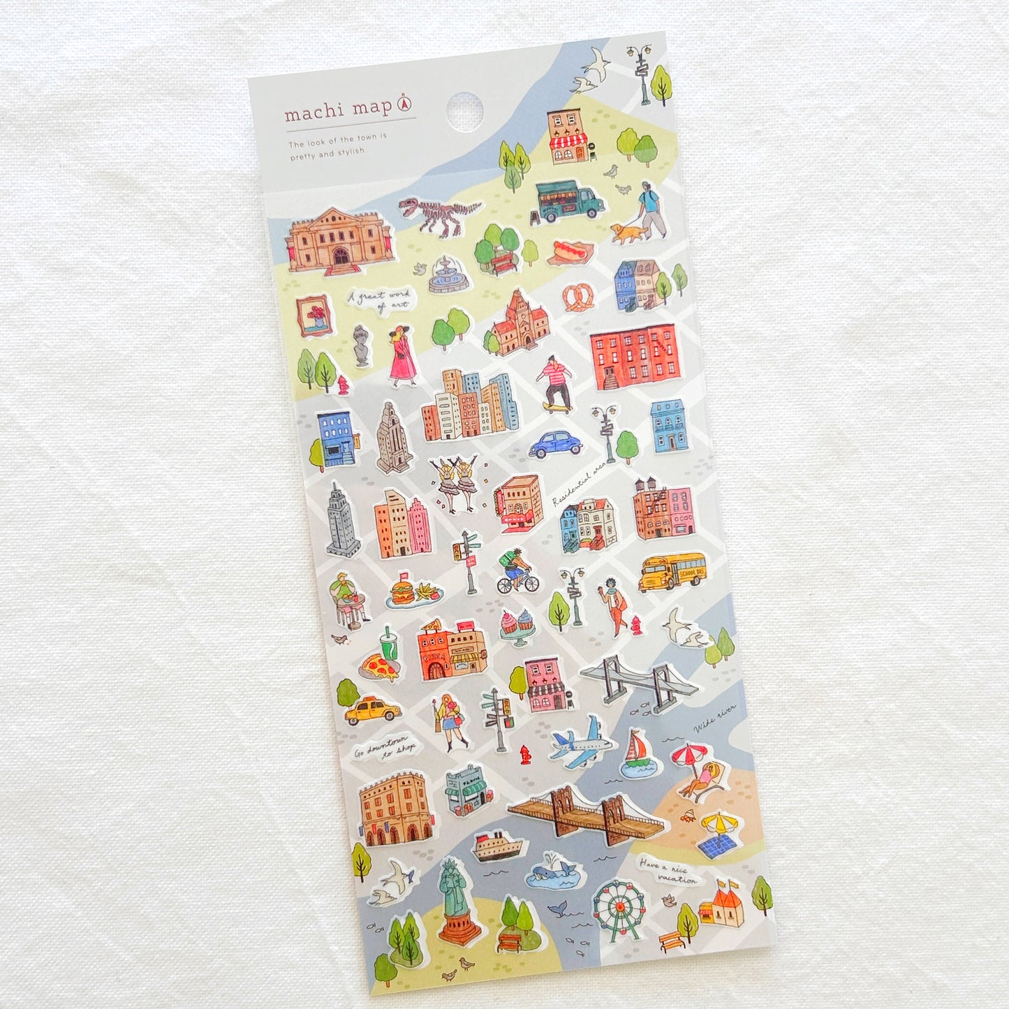 Mind Wave Town Map Stickers - Blue City