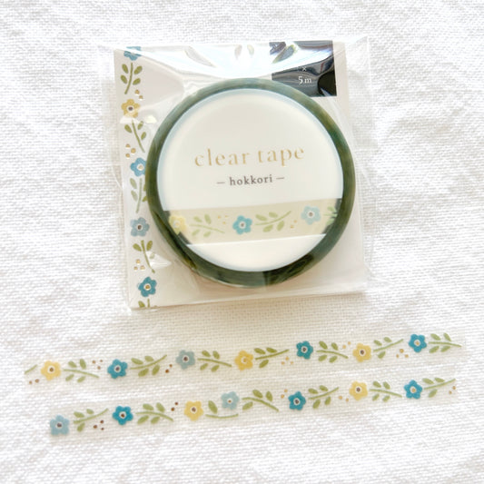 Mind Wave Clear Matte PET Tape - Blue Flowers