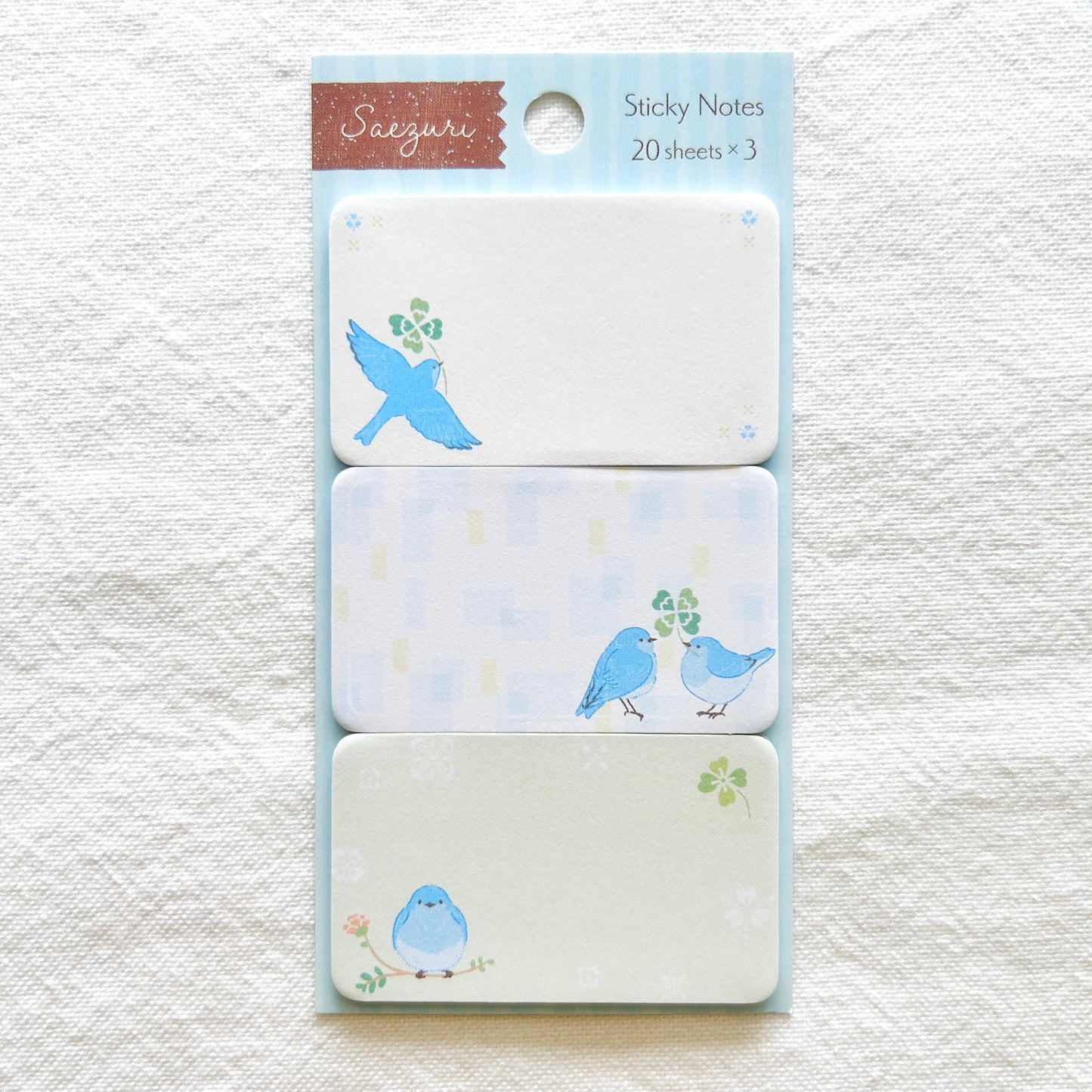 Saezuri Sticky Notes - Blue Birds 60 Sheets
