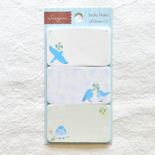 Saezuri Sticky Notes - Blue Birds 60 Sheets