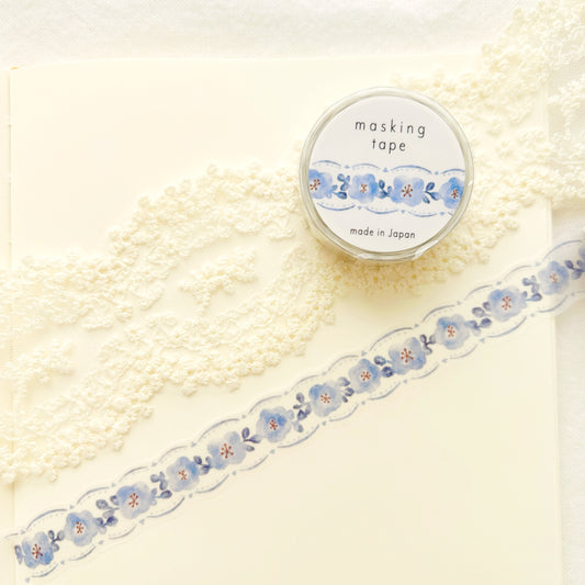 Mind Wave Die-Cut Washi Tape - Blue Flower