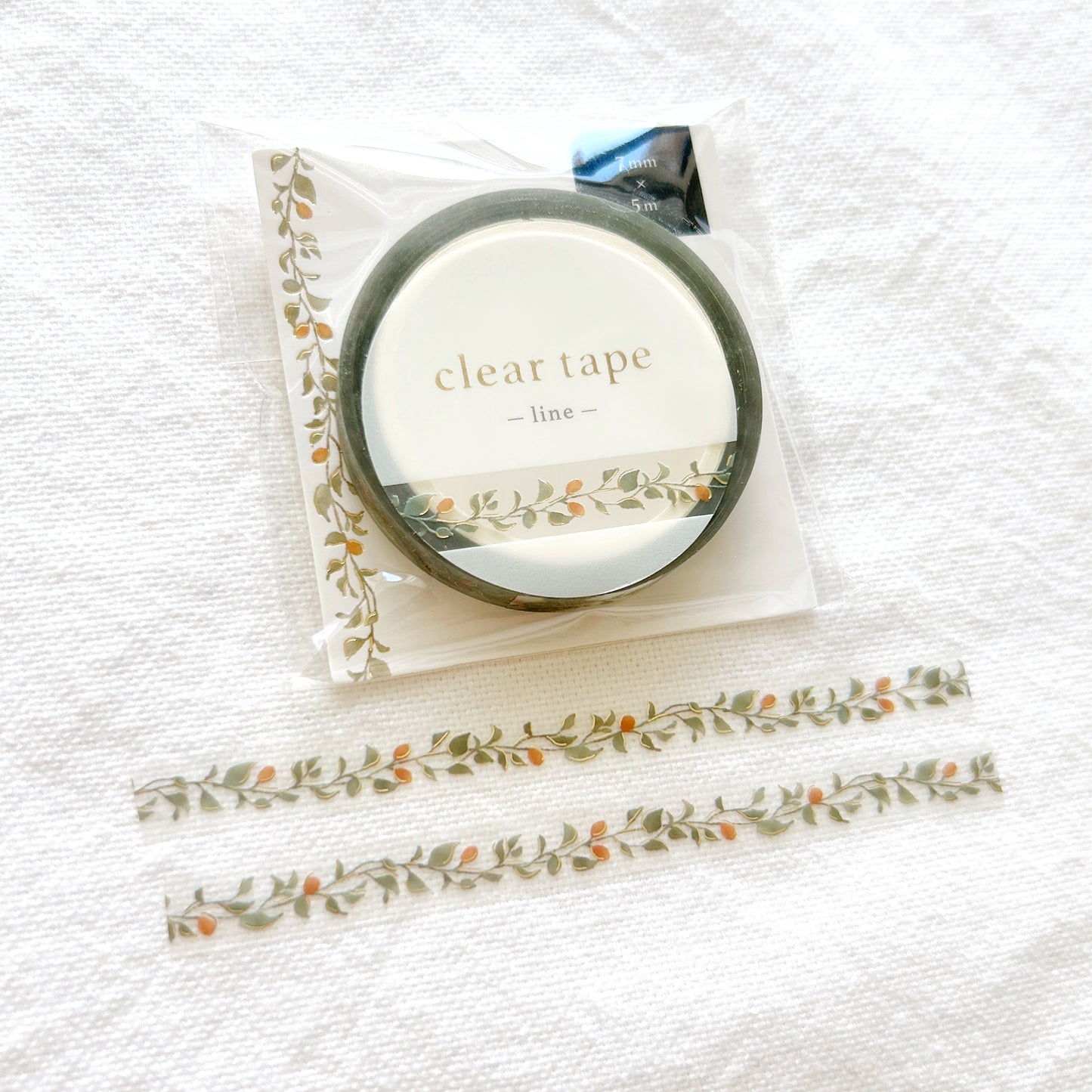 PET tape with floral leaf design