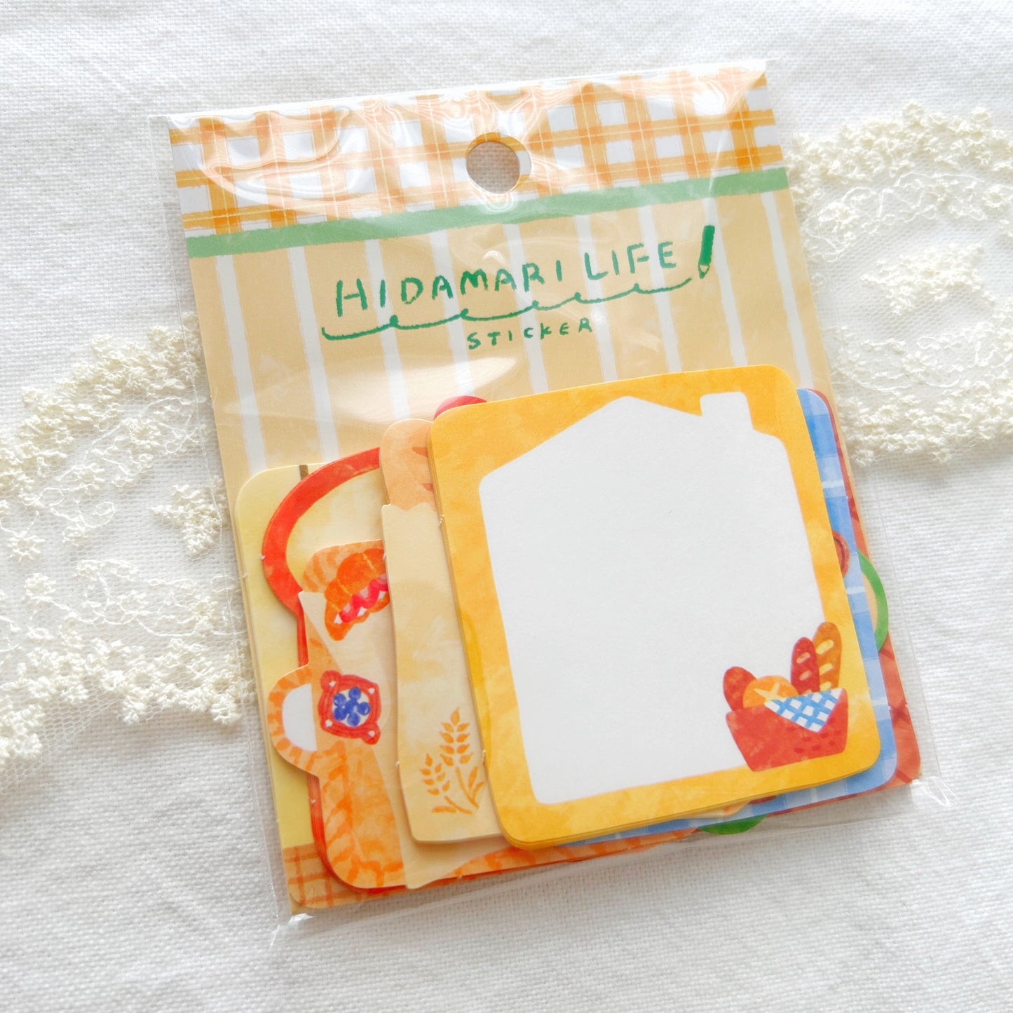 Cute colorful pack of flake stickers featuring bread theme design