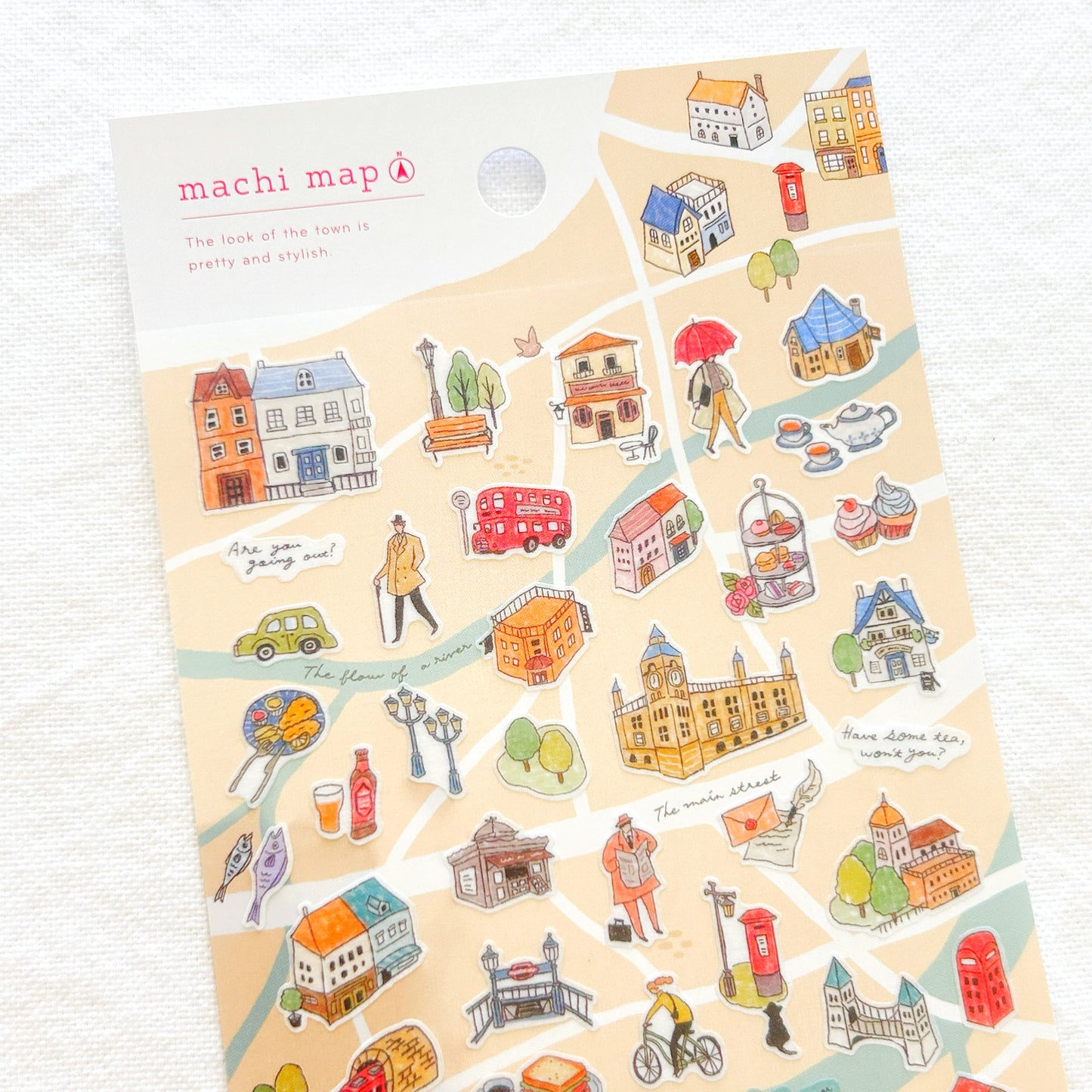 Mind Wave Town Map Stickers - Brown City