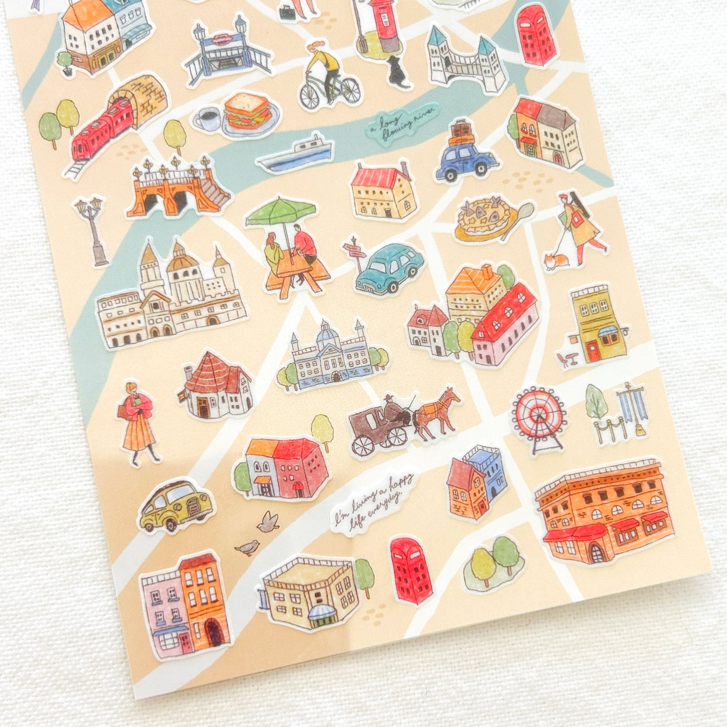 Mind Wave Town Map Stickers - Brown City