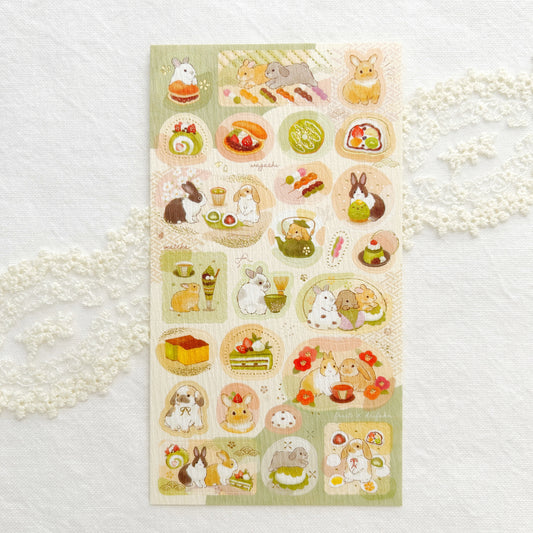 NB Gold Foil Stickers - Bunny and Japanese Sweets