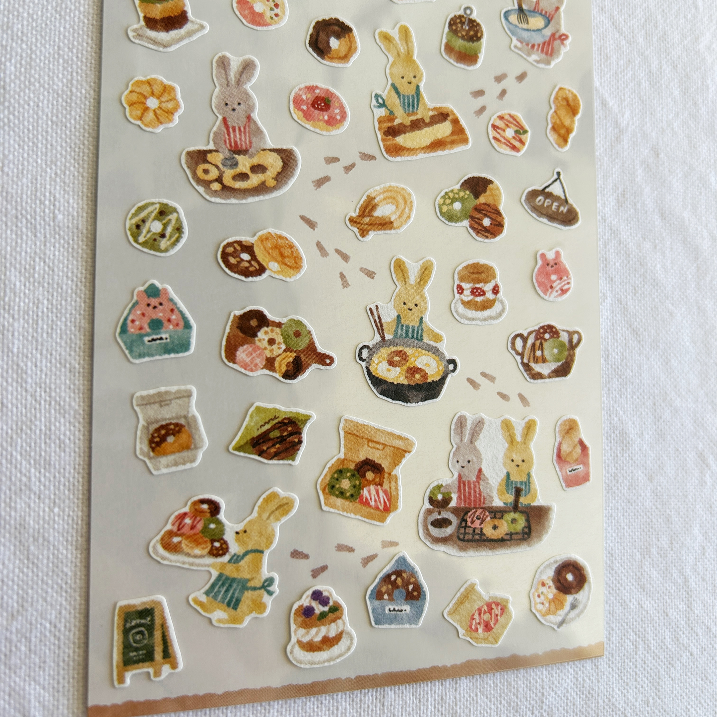 Mind Wave Little Kitchen - Bunny's Donut Shop sticker sheet. Perfect for planners, journals, recipe books, or any donut lover’s collection.