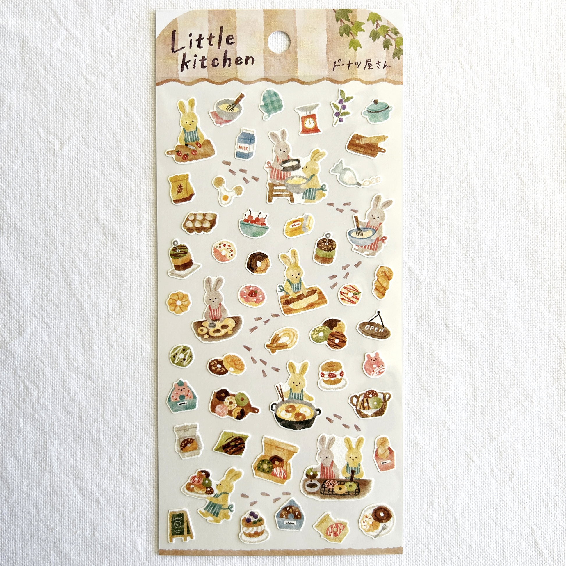 Mind Wave Little Kitchen - Bunny's Donut Shop sticker sheet. Perfect for planners, journals, recipe books, or any donut lover’s collection.