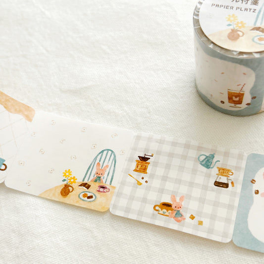 Papier Platz Nakauchi Waka Rolled Sticky Notes - Bunny Cafe