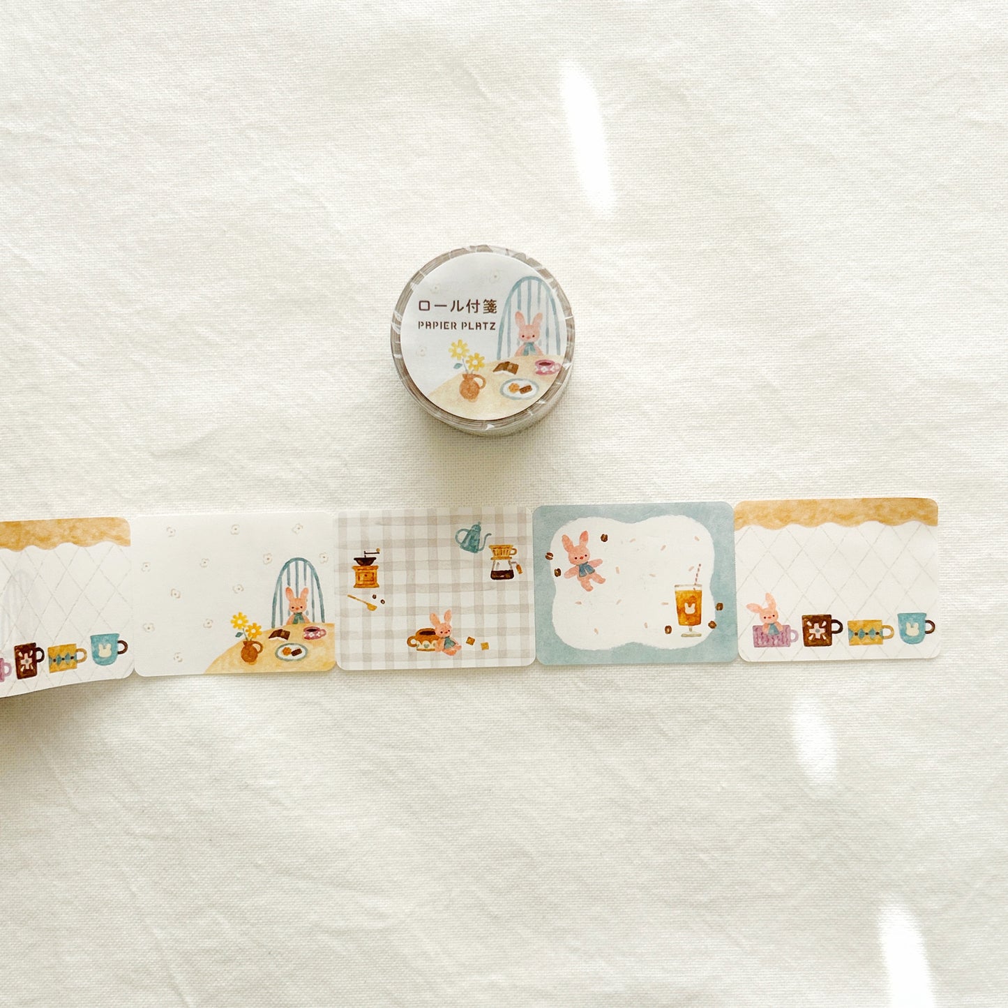 Papier Platz Nakauchi Waka Rolled Sticky Notes - Bunny Cafe