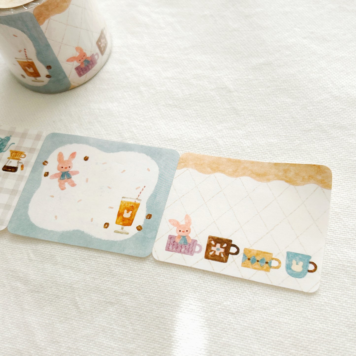 Papier Platz Nakauchi Waka Rolled Sticky Notes - Bunny Cafe