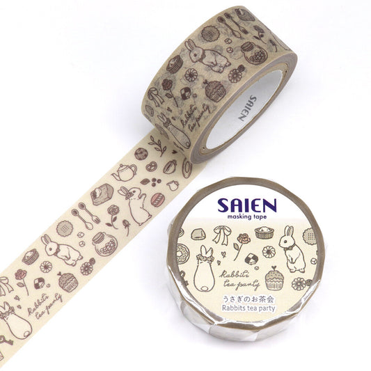 Saien Washi Tape - Bunny Tea Party