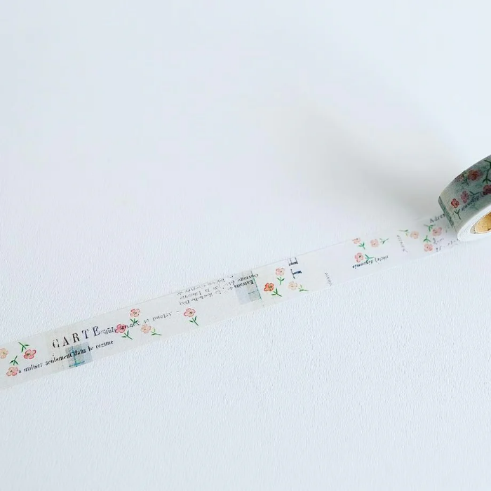 YOHAKU washi tape titled 'Uraraka' (Y-120), featuring soft, airy patterns in light, calming colors, Japanese stationery ideal for adding a gentle, tranquil touch to planners, journals, and crafts.